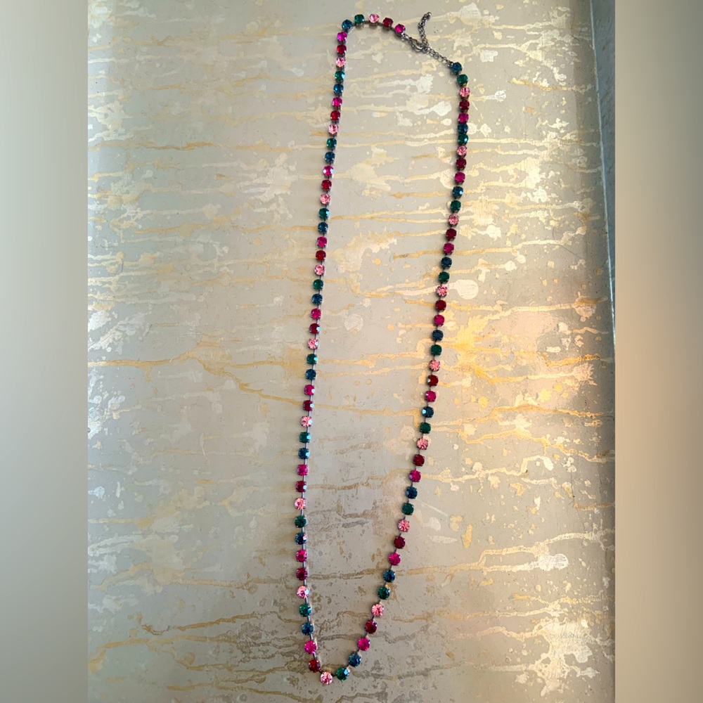 Multicoloured Long Crystal Necklace